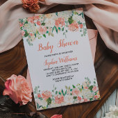 Pêches Et Baby shower De Crème Invitation