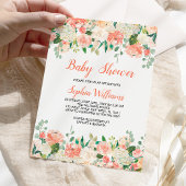 Pêches Et Baby shower De Crème Invitation