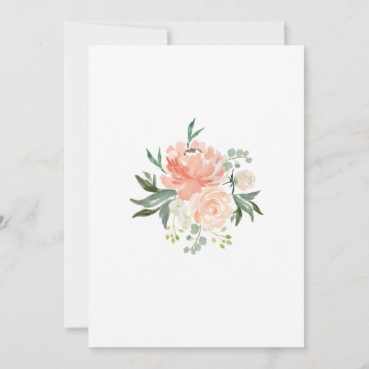 Pêches et crème Baptême Fille Invitation (Dos)