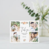 pêches Floral Mariage photo Merci carte postale (Debout devant)