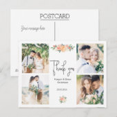 pêches Floral Mariage photo Merci carte postale (Devant / Derrière)