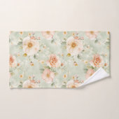Pêches Romantiques Roses Fleurs Jolies Menthe  (Serviette à main)