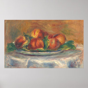 Pêches sur une assiette - Auguste Renoir Affiche d