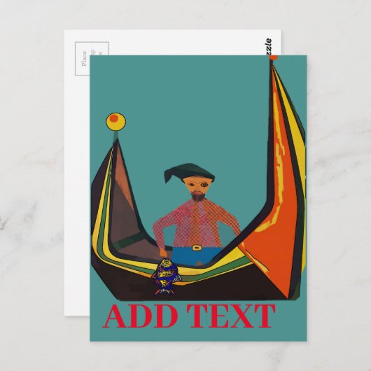 Pêcheur, modifier le texte Carte postale (Devant / Derrière)