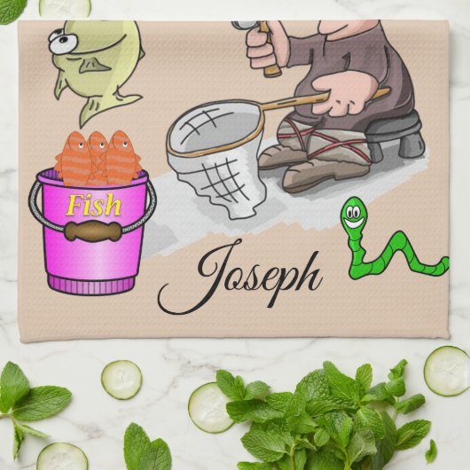 Pêcheur, Pêche Serviette à main de cuisine (Plié)