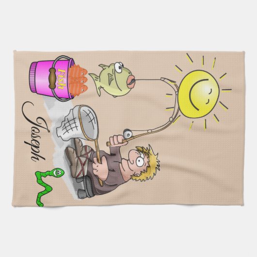 Pêcheur, Pêche Serviette à main de cuisine (Horizontal)