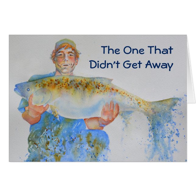 Pêcheur peinture d'aquarelle cadeau de pêche pour  (Devant horizontal)