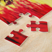 Pêcheur Sur Le Bateau Au Puzzle Coucher Du Soleil (Côté)