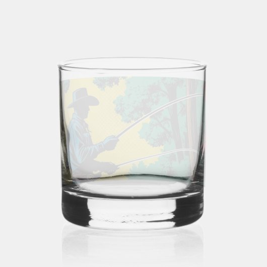 Pêcheur sur le verre à whisky Riverbank (Verso)