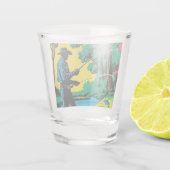 Pêcheur sur le verre de tir Riverbank (Dos)