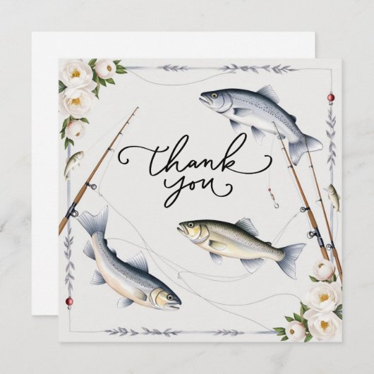 Pêcheurs Merci avec poissons et fleurs (Devant / Derrière)