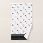 Pêcheurs Voler Pêche Mouches Gris Noir Blanc (Serviette à main)