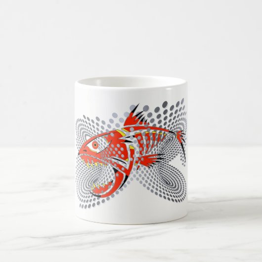 Pêchez la conception sur le blanc tasse de (Centre)