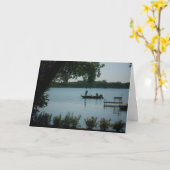 "Pêchez sur le lac Français" Carte de vœux de réta (Fleur jaune)