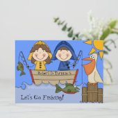 Pêchons sur mesure Invitation d'anniversaire (Debout devant)