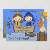 Pêchons sur mesure Invitation d'anniversaire (Devant / Derrière)