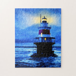 Peck Ledge Lighthouse Art Puzzle Legpuzzel