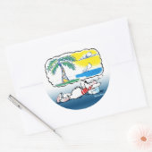 Peckinpaw droomt! ronde sticker (Envelop)