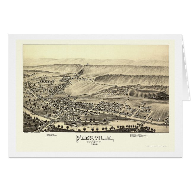 Peckville, PA Panoramic Map - 1892 (Voorkant Horizontaal)