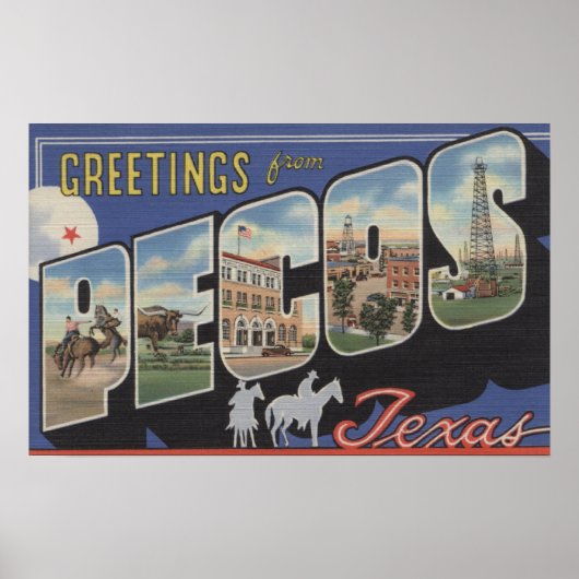 Pecos, TexasLarge Letter ScenesPecos, TX Poster (Voorkant)