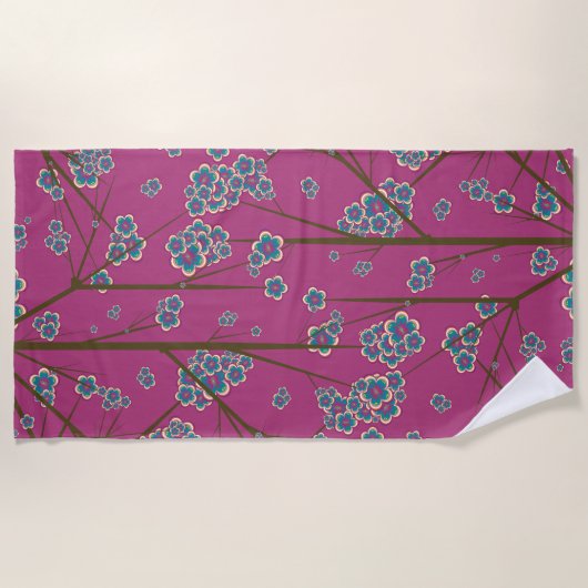 Peculiar Branches Boysenberry Beach Towel Strandlaken (Voorkant)