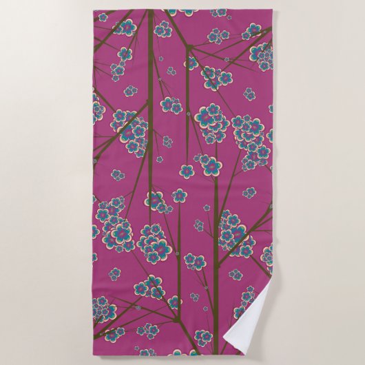 Peculiar Branches Boysenberry Beach Towel Strandlaken (Voorkant)