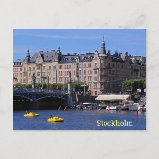 Pedal Boats op een zomerdag in Stockholm, Zweden Briefkaart
