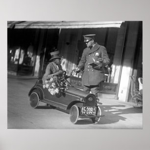 Pedal Car Traffic Stop, 1922. foto Poster