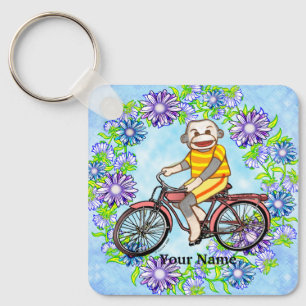 Pedal Fiets Sock Aap Sleutelhanger