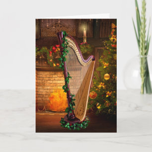 Pedal Harp Christmas Kaart