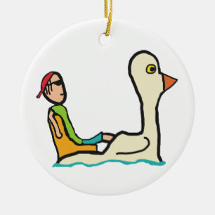 Pedalo Tourist Paddle Boat Keramisch Ornament