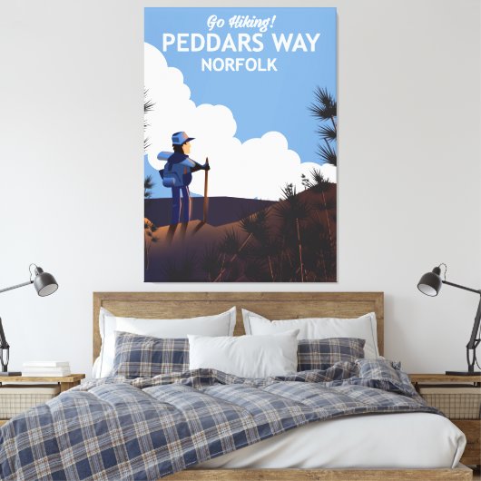 Peddars Way Norfolk Hiking poster Canvas Afdruk (Insitu (Slaapkamer))