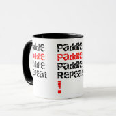 Peddel... Herhalen - Stand up paddle board ontwerp Mok (Voorkant links)