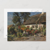 Peder Monsted - Een katoentuin met kippen Briefkaart (Voorkant / Achterkant)