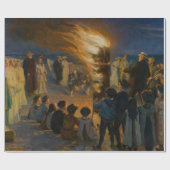 Peder Severin Kroyer - Bonfire in de nacht van de Cadeaupapier (Vlak)