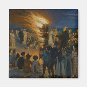 Peder Severin Kroyer - Bonfire in de nacht van de Magneet