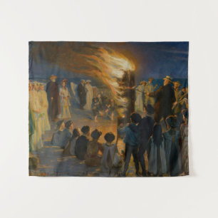 Peder Severin Kroyer - Bonfire in de nacht van de Wandkleed