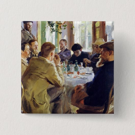 Peder Severin Kroyer - Lunchtime Vierkante Button 5,1 Cm (Voorkant)