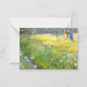 Peder Severin Kroyer - Marie Kroyer in de tuin Notitiekaartje