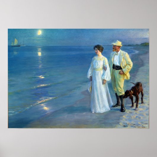 Peder Severin Krøyer Summer Evening Skagen Beach Poster (Voorkant)