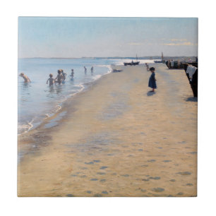 Peder Severin Kroyer - zomerdag in Skagen-strand Tegeltje