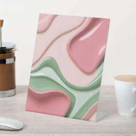 Pedestal sign in stylish abstract graphic reclamebord met voetstuk