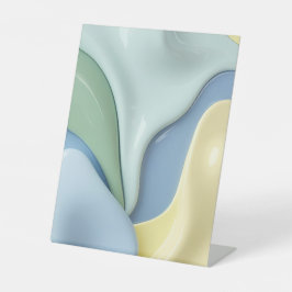 Pedestal sign in stylish abstract graphic reclamebord met voetstuk