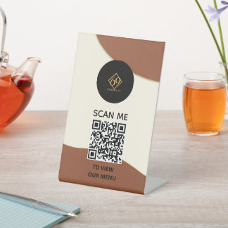 Pedestal Sign – QR-menuweergave Reclamebord Met Voetstuk