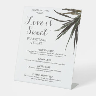 Pedestal Sign Tropical Wedding Dessert Menu Pedest Reclamebord Met Voetstuk