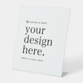 Pedestal Sign Your Design Upload 10" x 12" Reclamebord Met Voetstuk (Voorkant)
