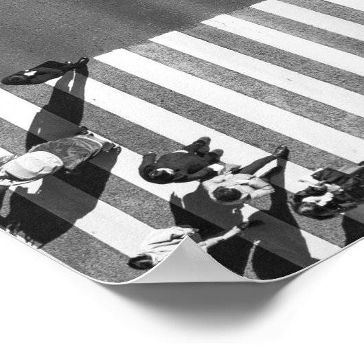 Pedestrian Crosswalk with People and Shadows Poster (Hoek)