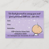 Pédiatre. Sage-femme. Bébé. Rappel de rendez-vous (Dos)