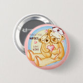 Pediatric Nurse custom name Pin Ronde Button 5,7 Cm (Voorkant /achterkant)