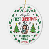 Pediatric Nurse First Christmas Tree Personalized  Keramisch Ornament (Links)